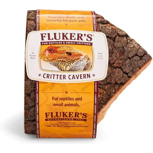 Fluker's Critter Cavern Corner Half-Log for Reptiles and Small Animals SpadezStore