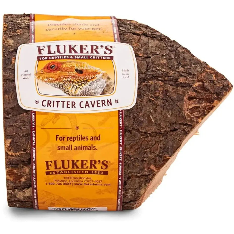 Fluker's Critter Cavern Corner Half-Log for Reptiles and Small Animals SpadezStore