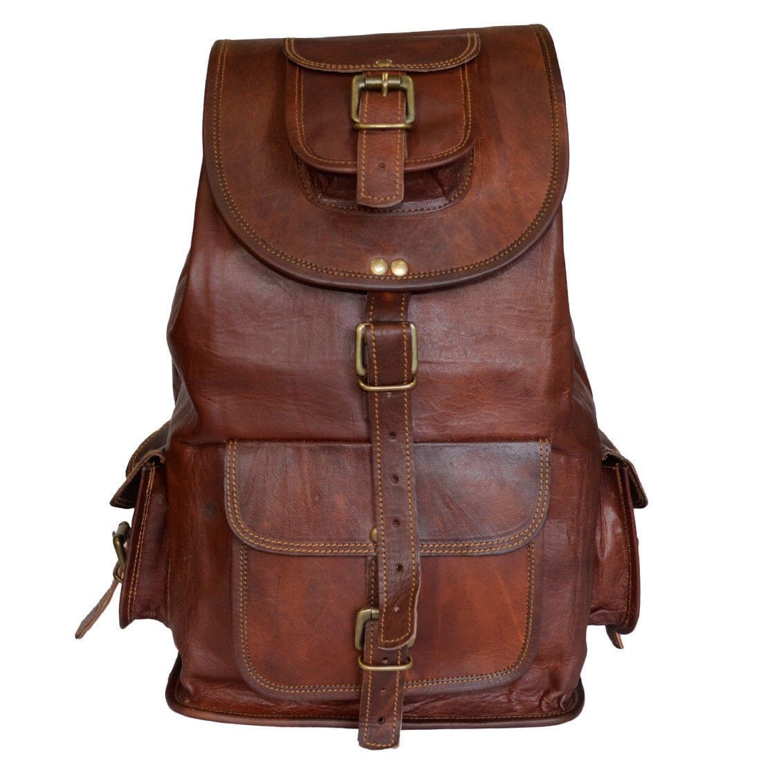 classy leather backpack for men Outdoor Hiking Vintage Leather Backpack Unisex Backpack Men 18 Inch