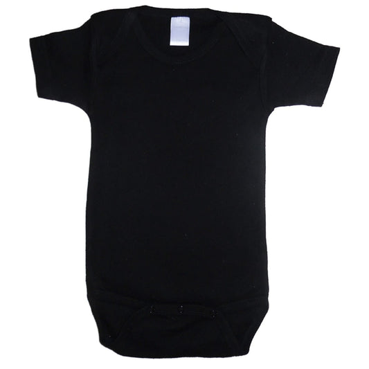 Bambini Black Interlock Short Sleeve Onesie SpadezStore