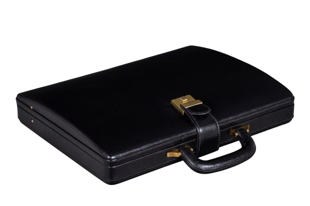 Classy Leather Bags Leather Executive Men's Leather Attache Briefcase - Black