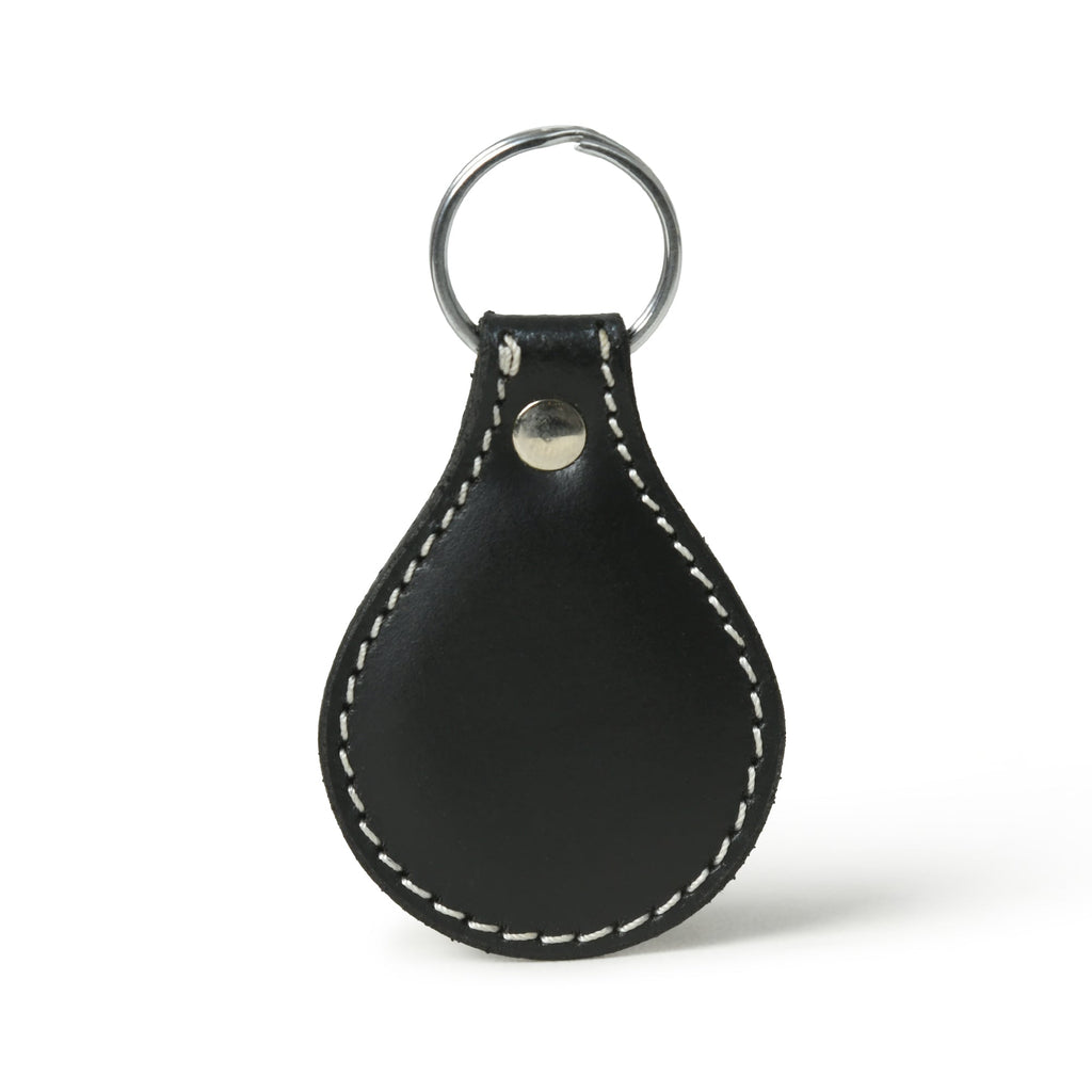 Classy Leather Bags Black Oval Leather Keyring SpadezStore