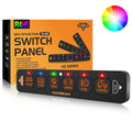 Auxbeam AS Series 6 Gang (AS-R60) RGB Slim Switch Panel, Toggle/ Momentary/ Pulsed Mode Supported (One-Sided Outlet)