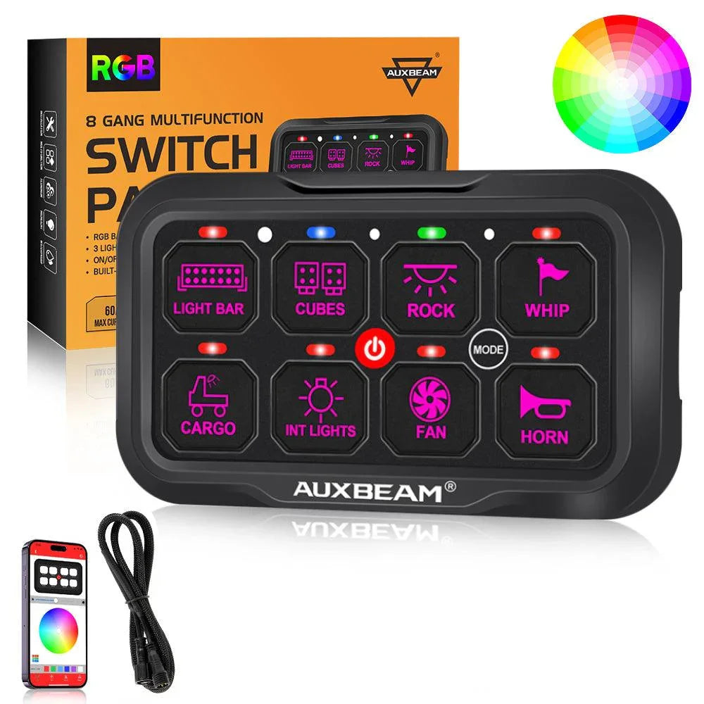 Auxbeam AR Series 6/8 Gang LED Switch Panel Off Road Light Controller SpadezStore