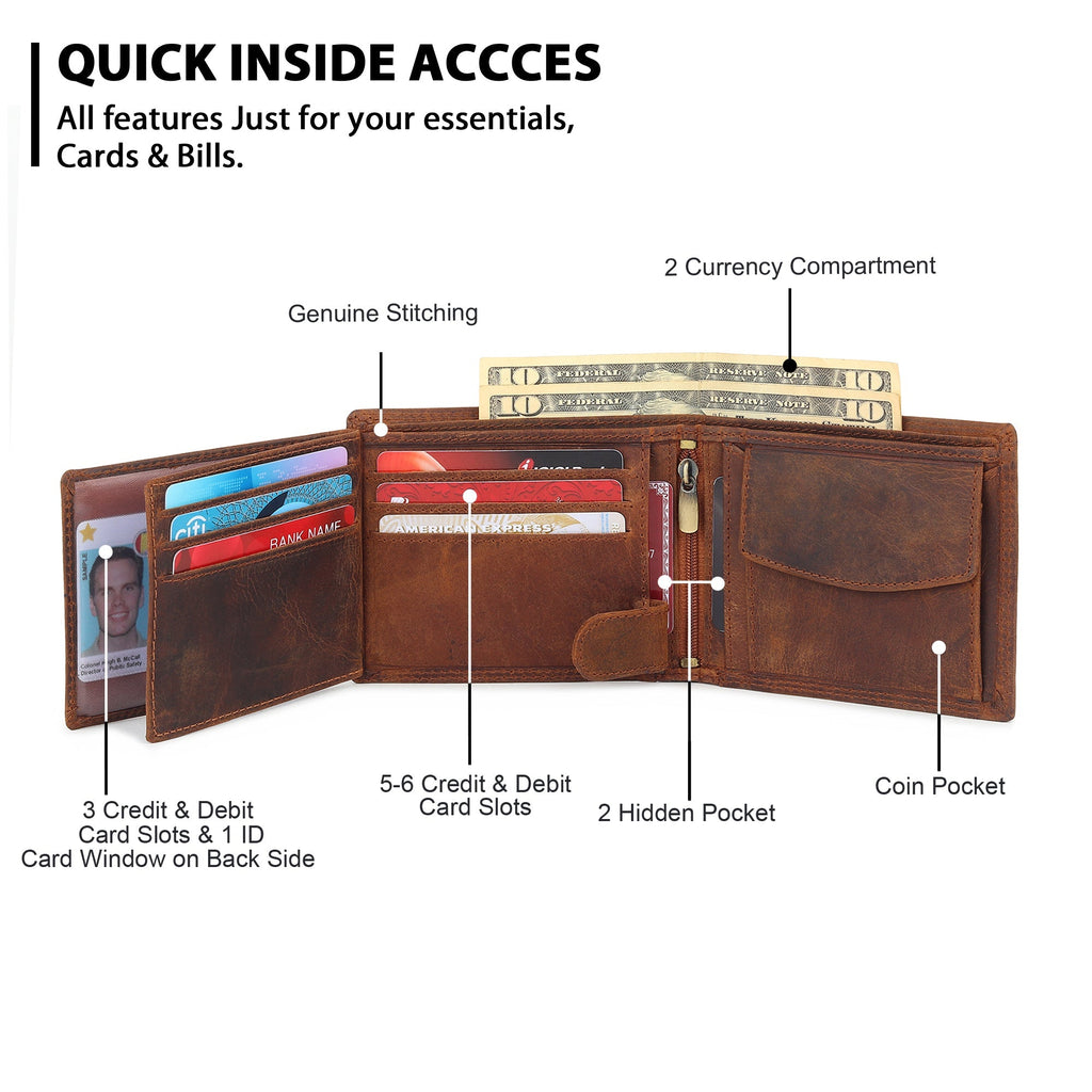 Classy Leather Bags Buffalo Leather Men's Wallet - Hunter