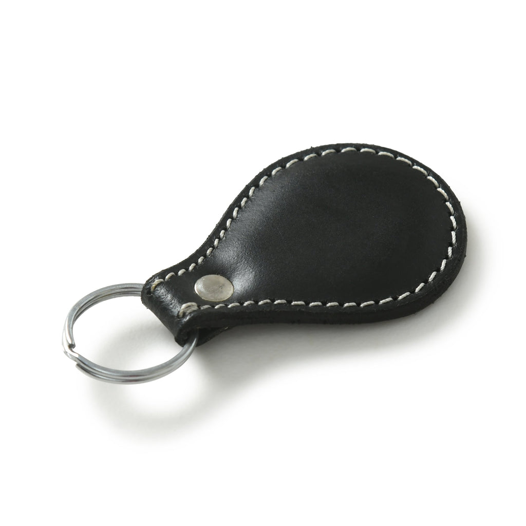 Classy Leather Bags Black Oval Leather Keyring SpadezStore