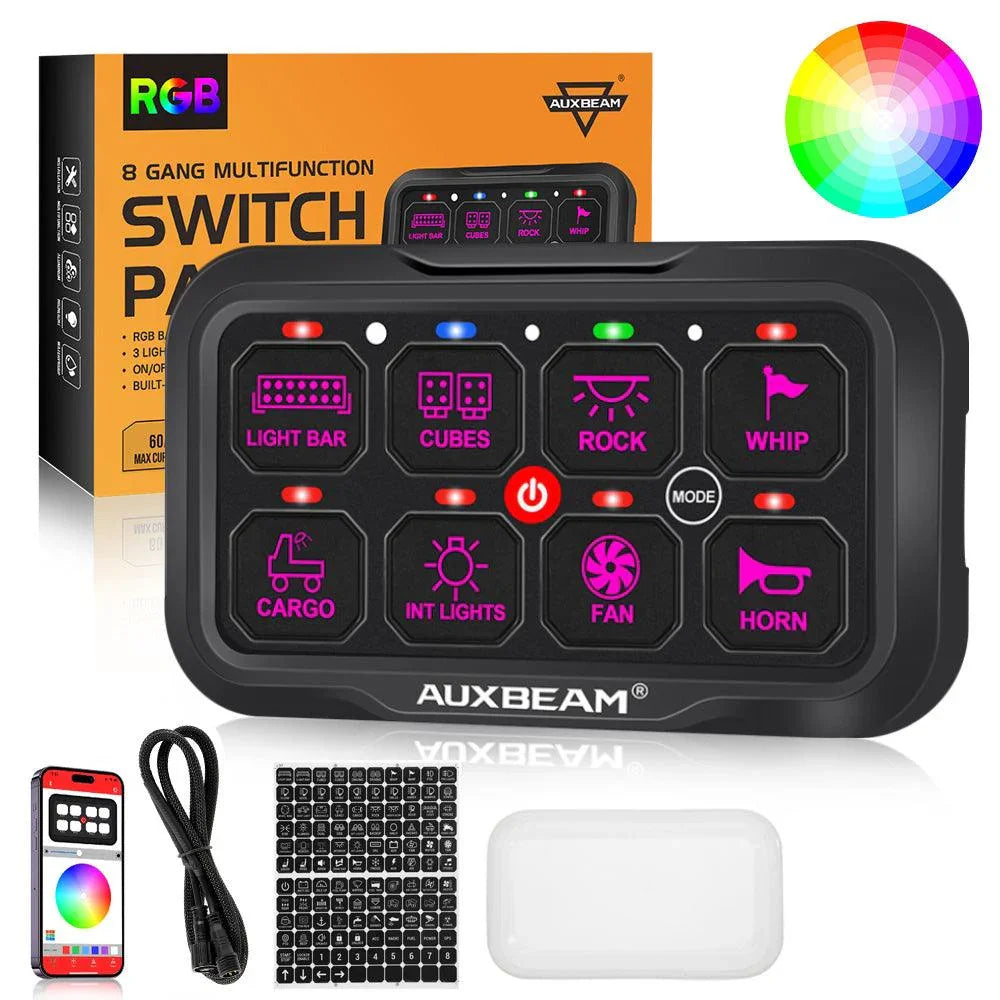 Auxbeam AR Series 6/8 Gang LED Switch Panel Off Road Light Controller SpadezStore