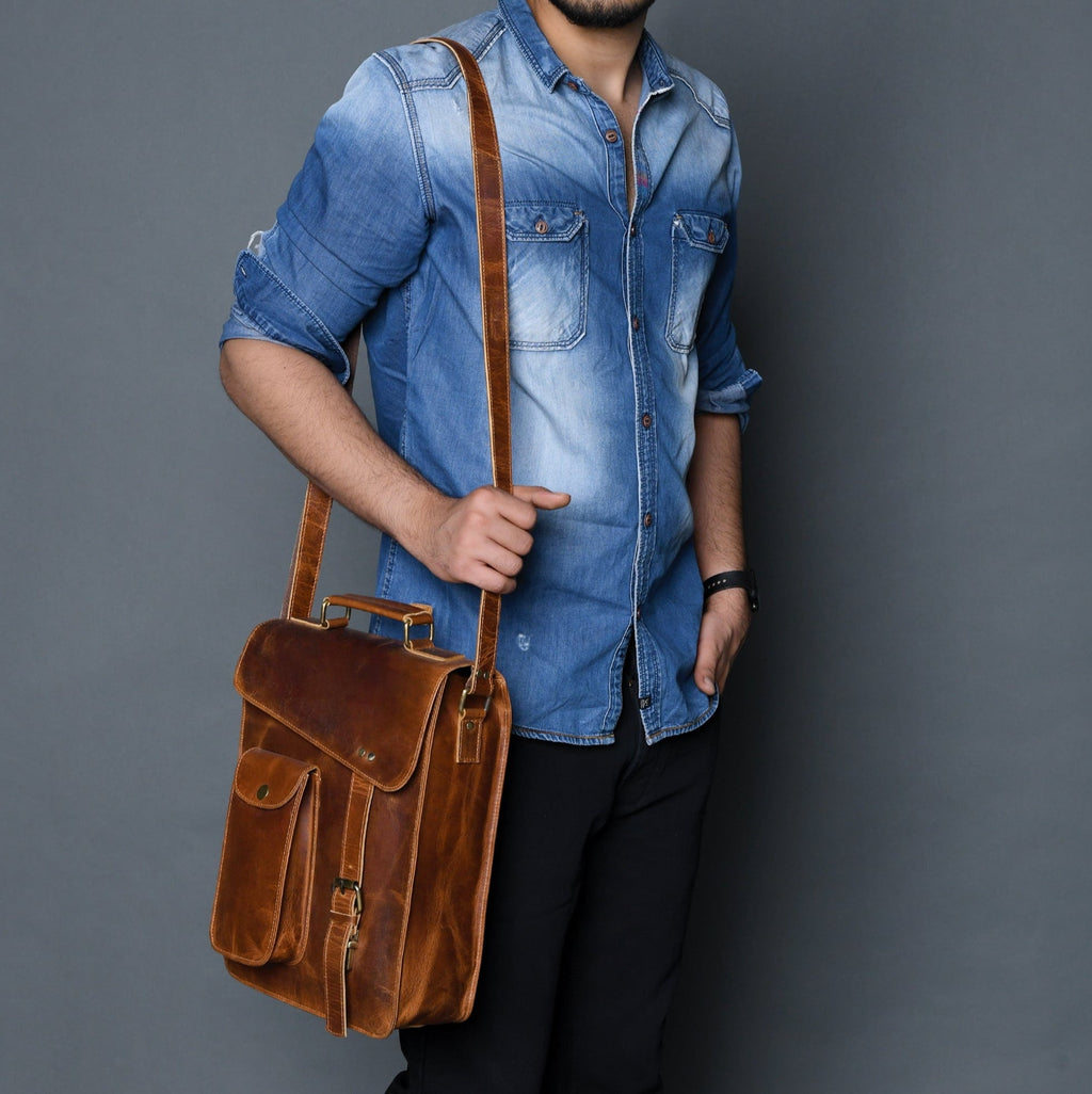 Classy Leather Bags Vintage Explorer Shoulder Crossbody Bag SpadezStore