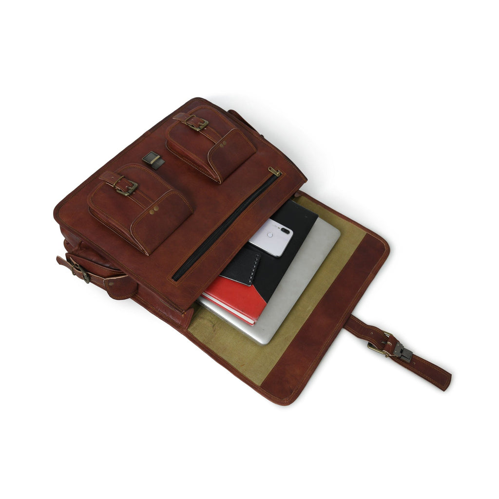 Classy Leather Bags The Retro II Office Briefcase
