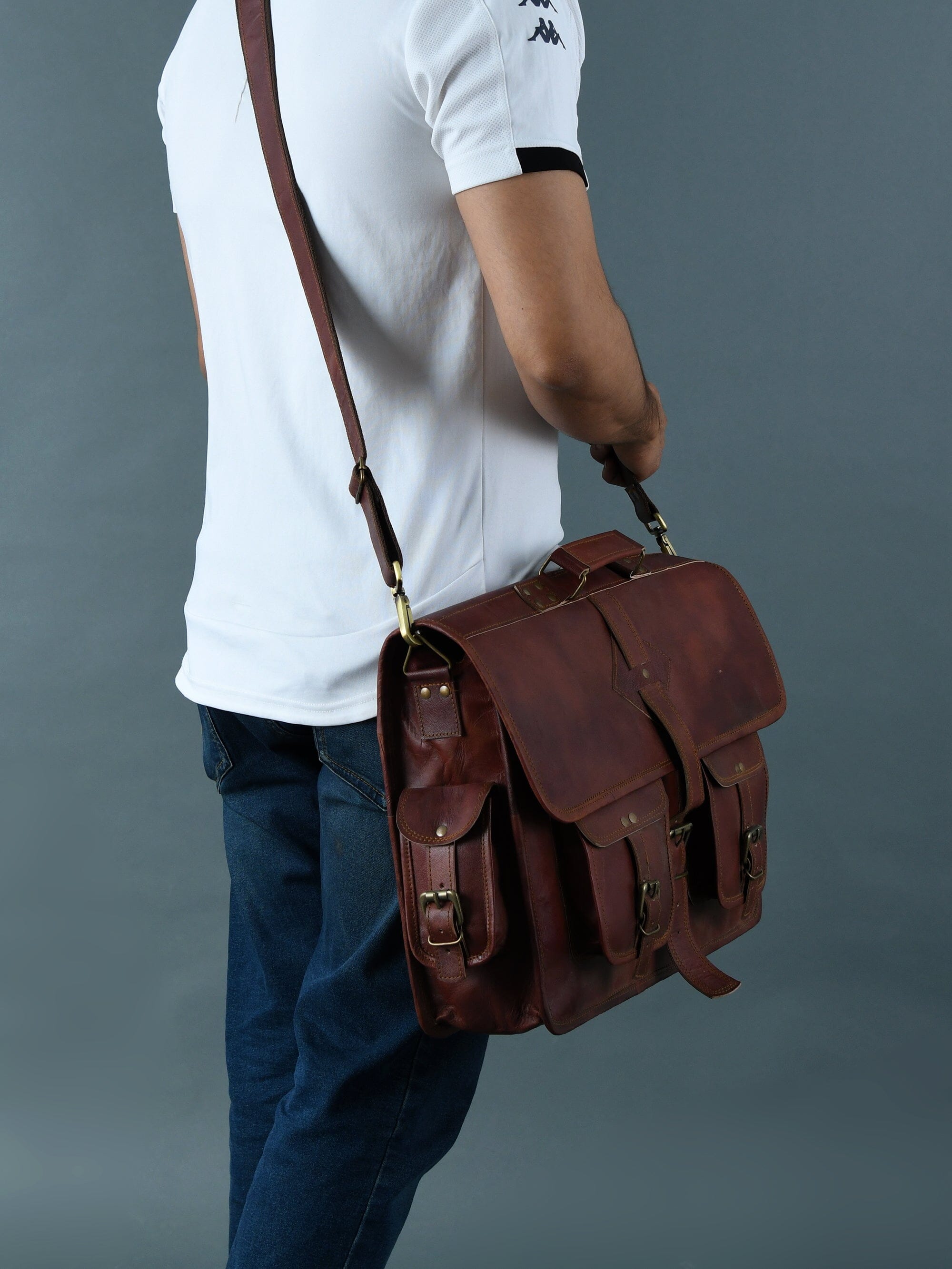 Classy Leather Bags The Retro II Office Briefcase