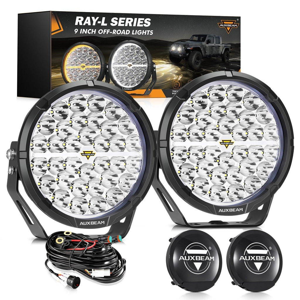 Auxbeam RAY-L Series | 9 Inch 318W 34180LM Dual DRL Offroad LED Driving Lights SpadezStore