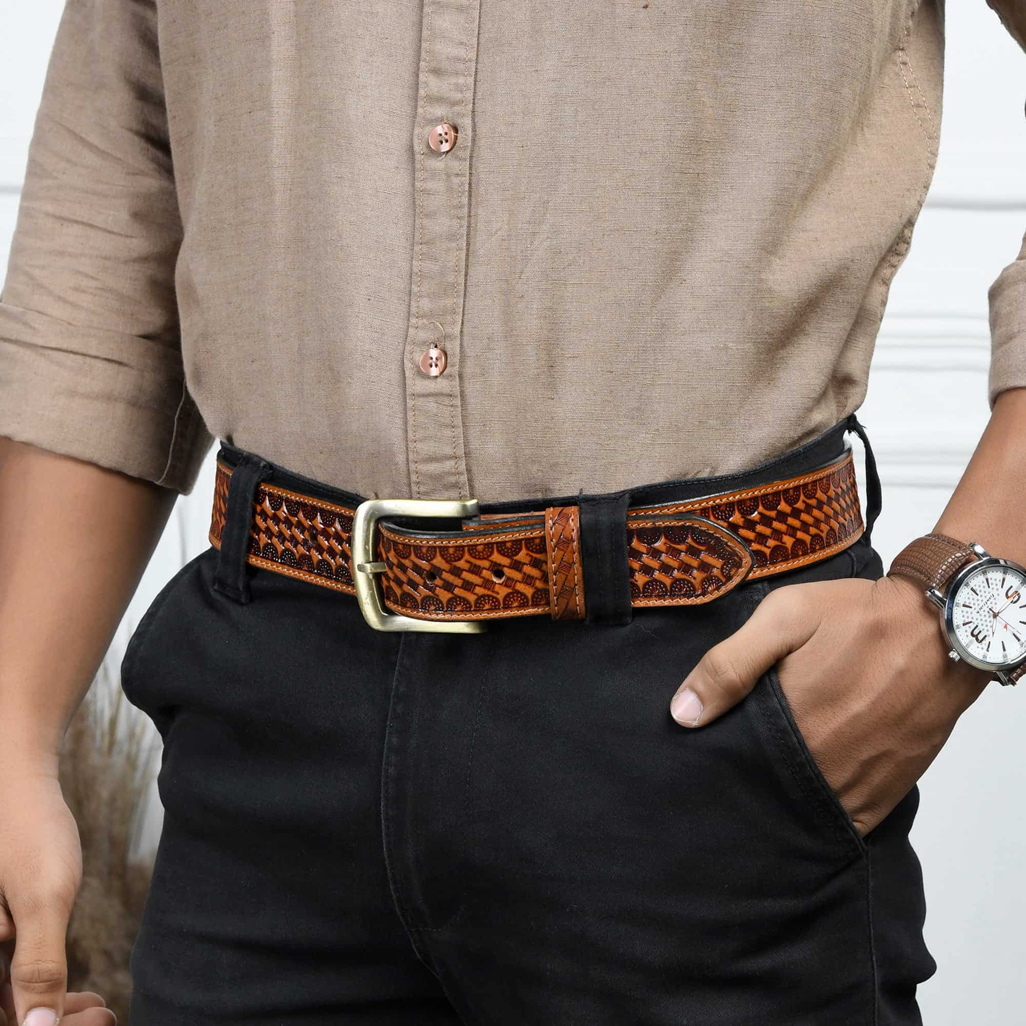 Modern Western Leather Belt SpadezStore