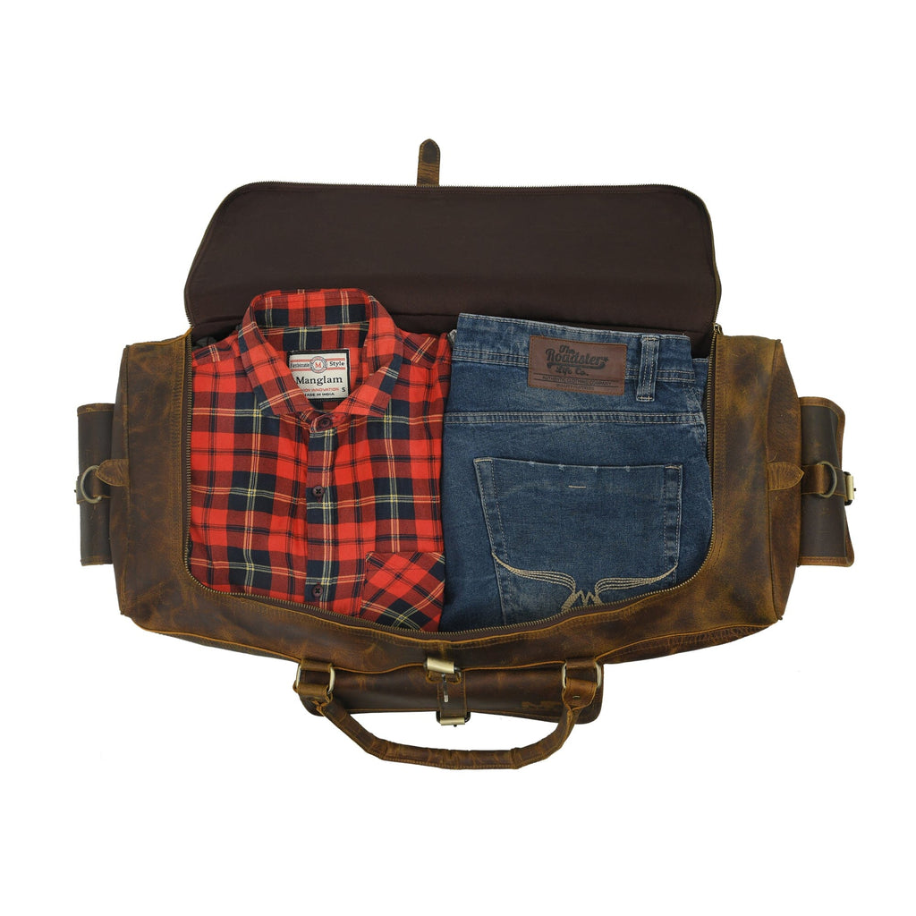 Classy Leather Bags The Goldman Travel Duffel SpadezStore