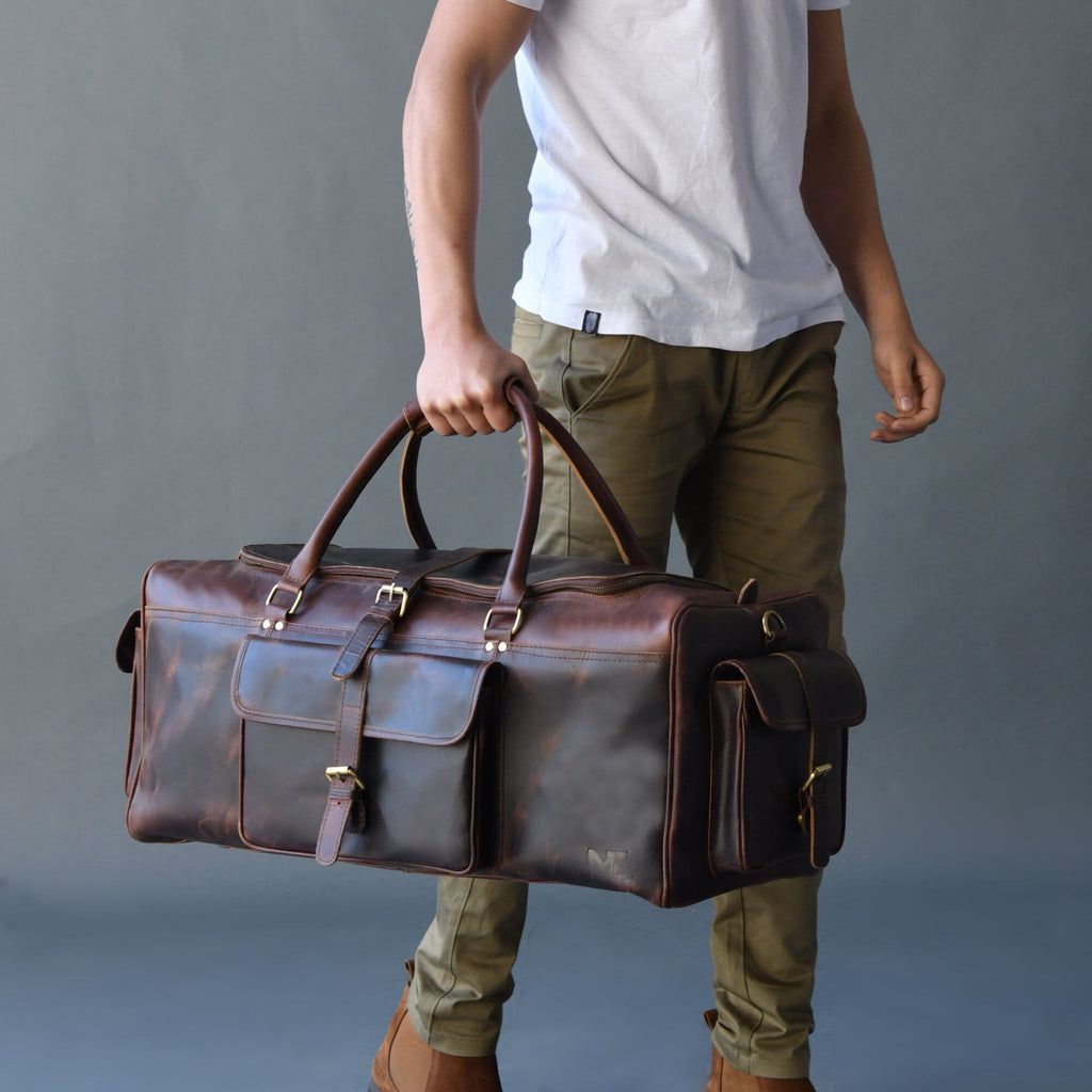 Classy Leather Bags The Stellan Buffalo Duffel SpadezStore