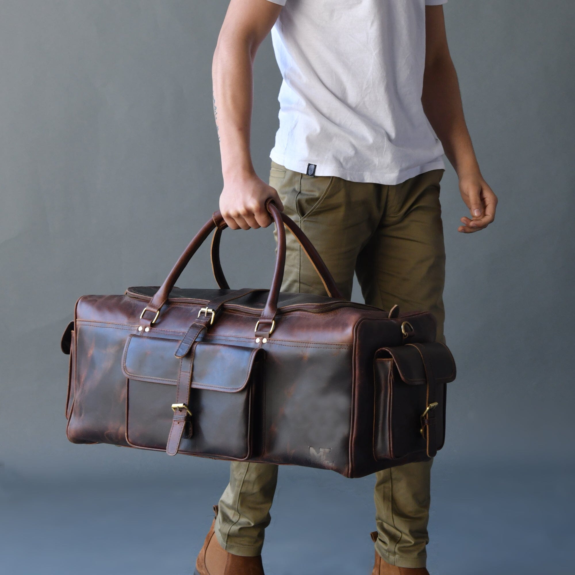 Classy Leather Bags The Stellan Buffalo Duffel SpadezStore