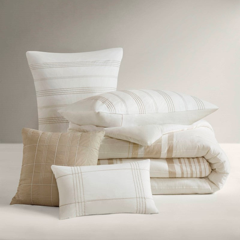 Harbor House Blue Morgan 5 Piece Cotton Jaquard Duvet Set SpadezStore