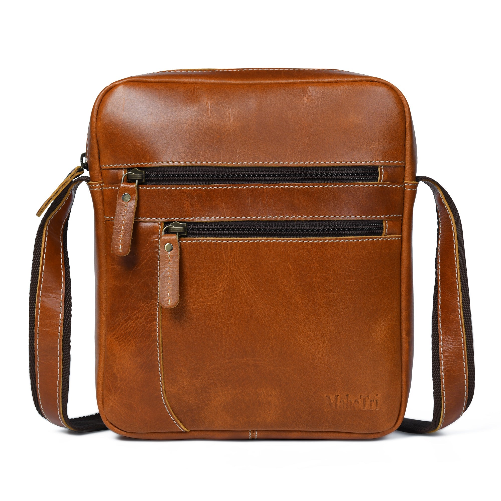 Classy Leather Bags The Compact Messenger- Tan