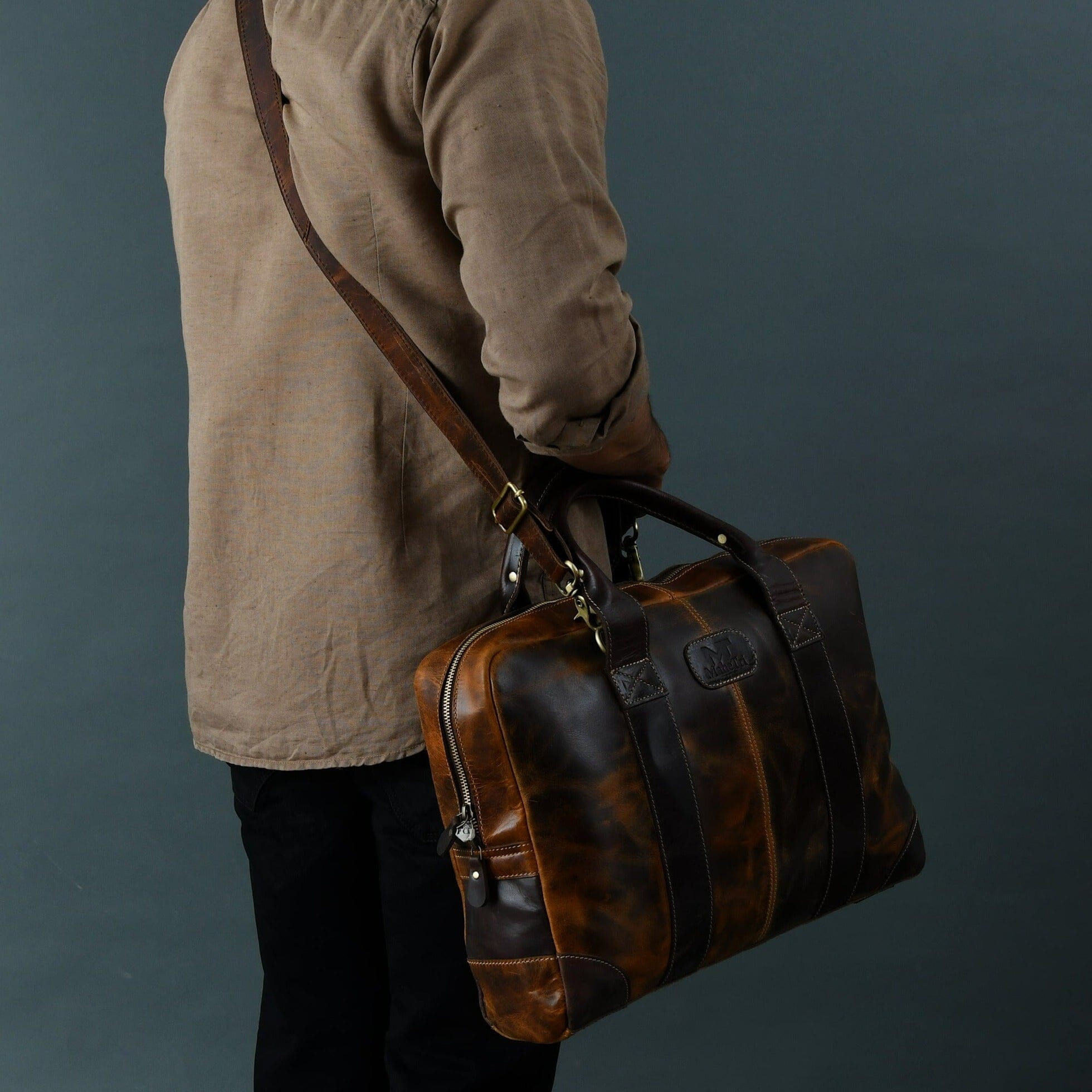 Classy Leather Bags Brown Jefferson Briefcase SpadezStore