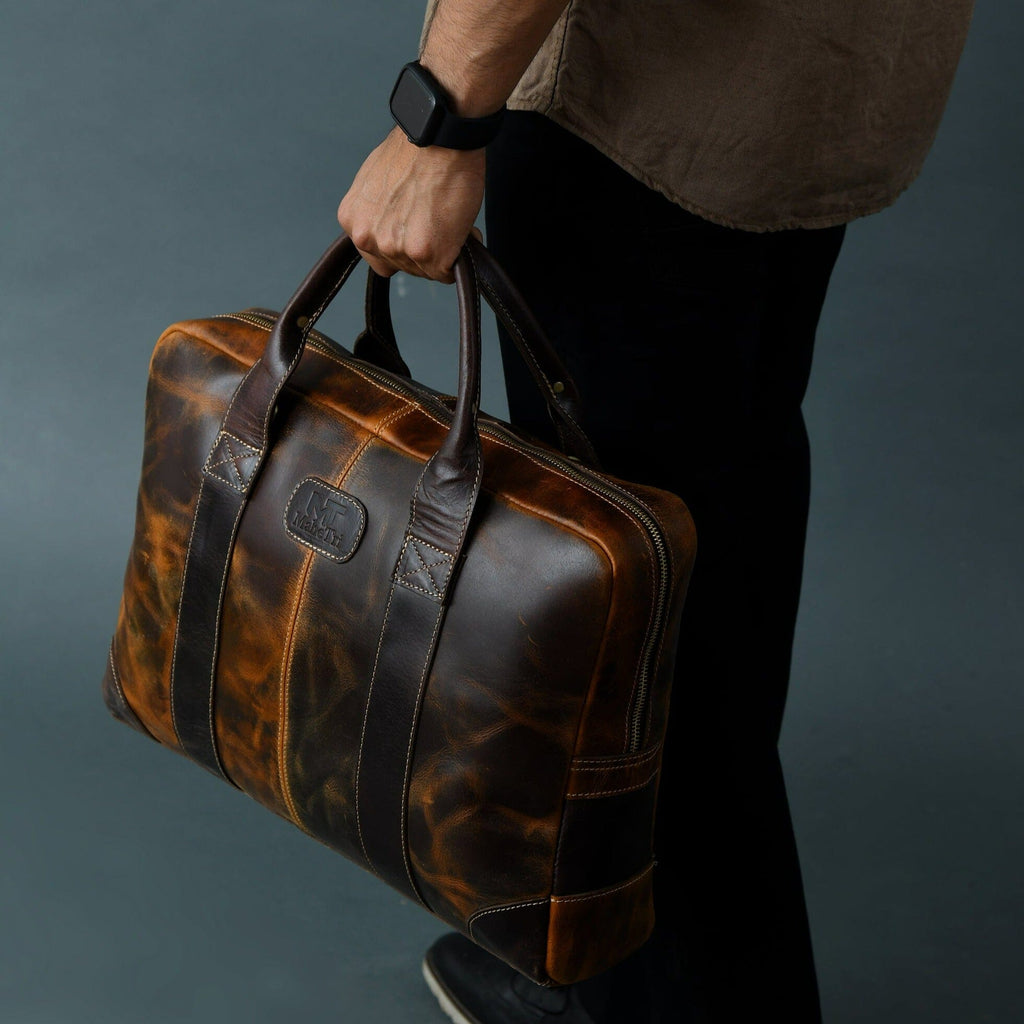 Classy Leather Bags Brown Jefferson Briefcase SpadezStore
