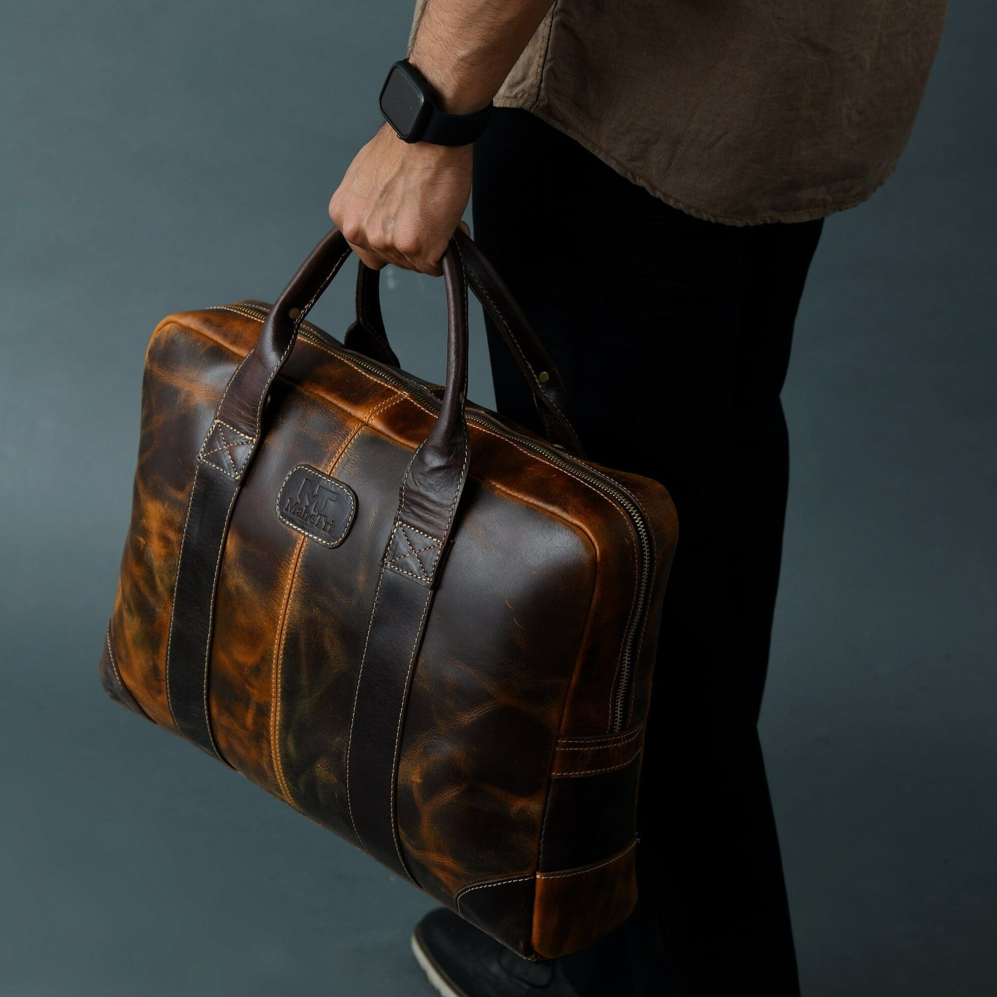 Classy Leather Bags Brown Jefferson Briefcase SpadezStore