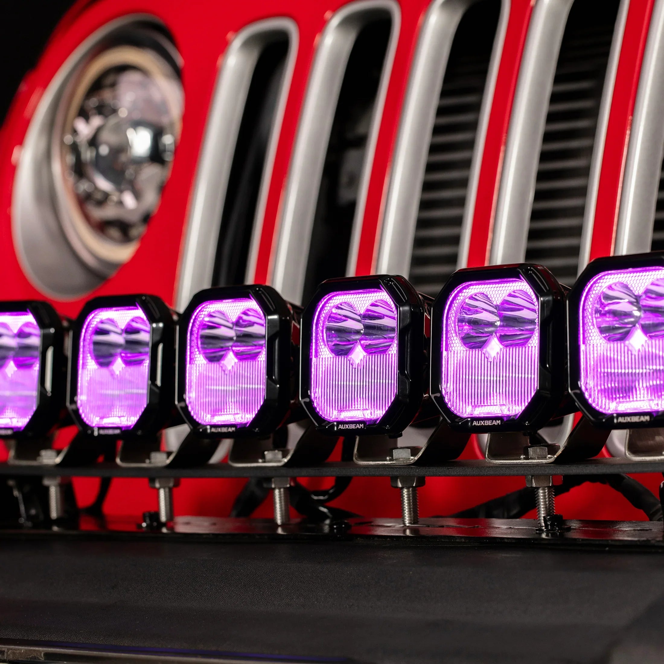 Auxbeam Color Play Series 3 Inch 116W RGB LED Pod Lights Combo Off Road Lights With 8 Backlight Options