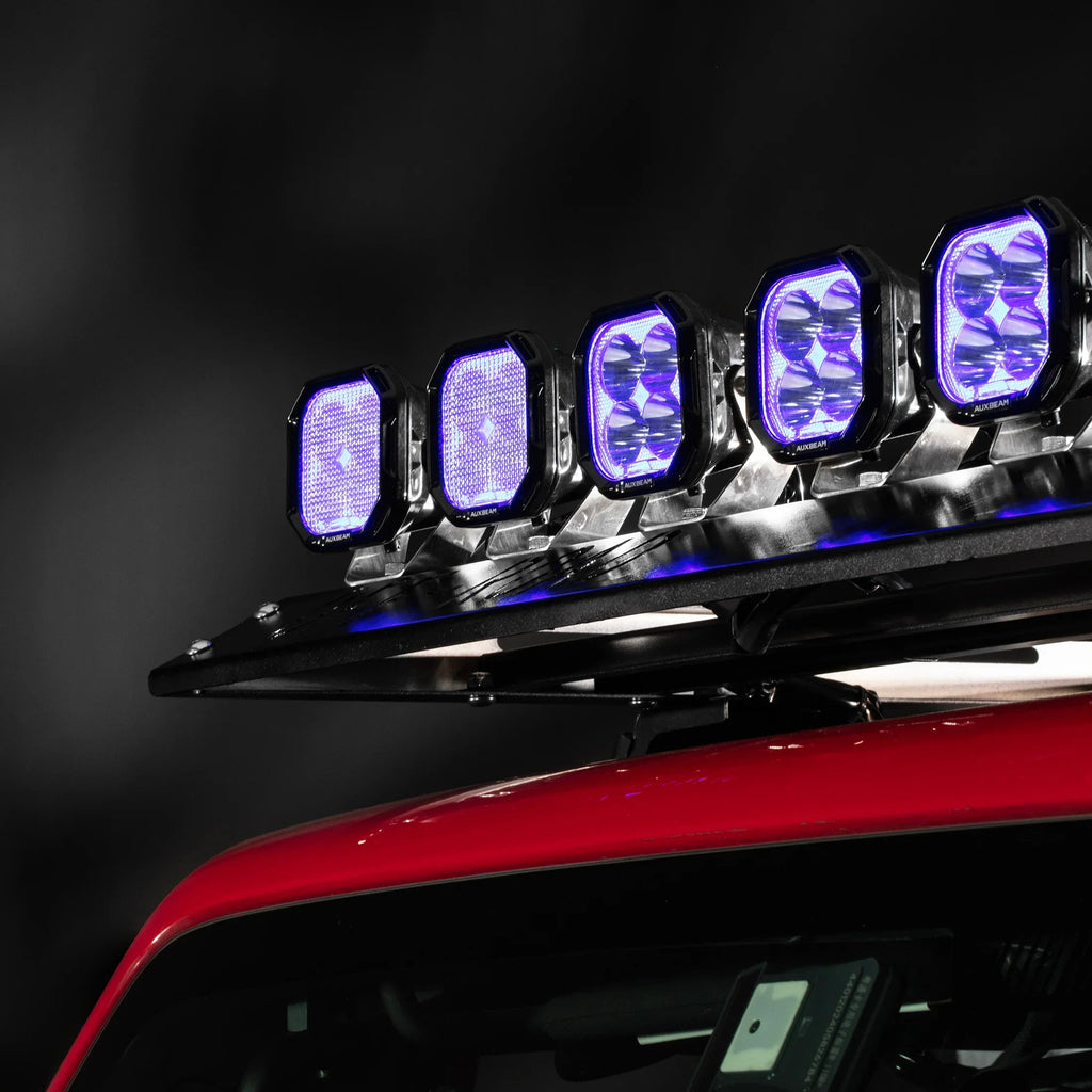 Auxbeam Color Play Series 3 Inch 116W RGB LED Pod Lights Combo Off Road Lights With 8 Backlight Options