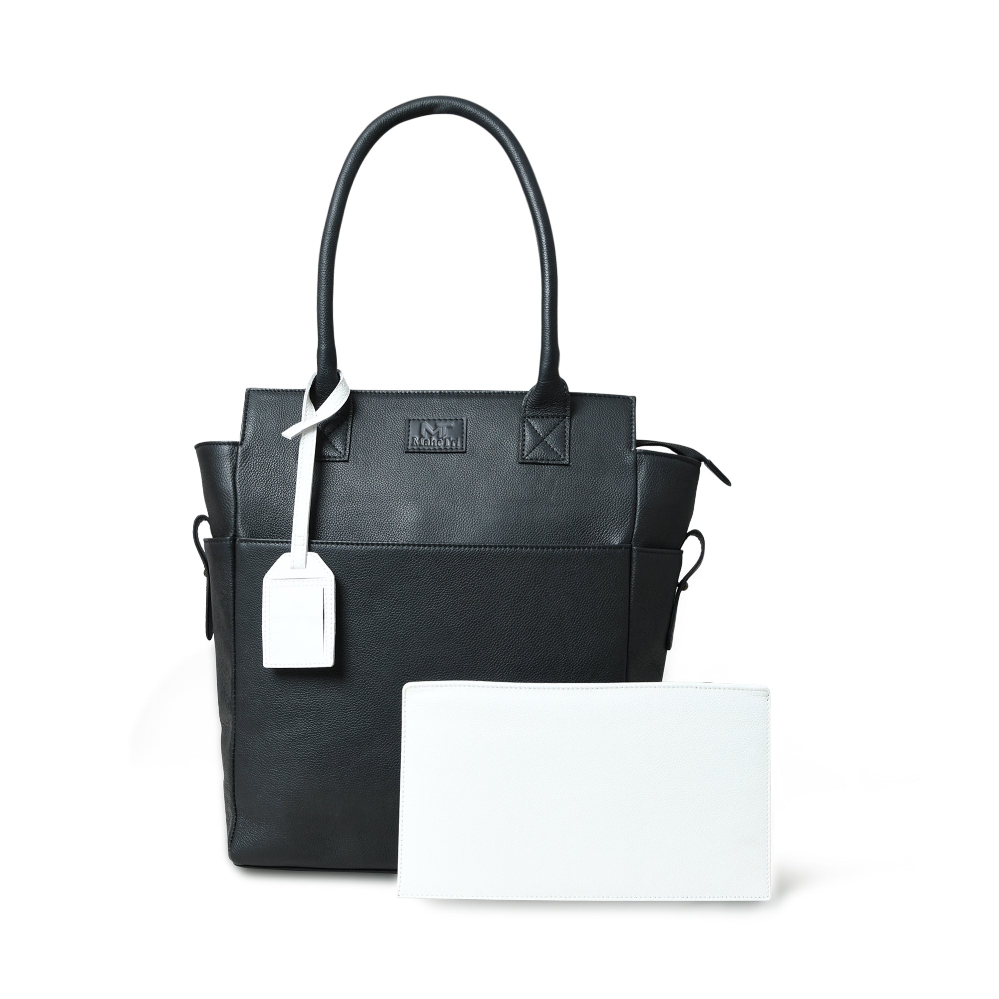 Classy Leather Bags Midnight Elegance Noir Shopper Tote SpadezStore