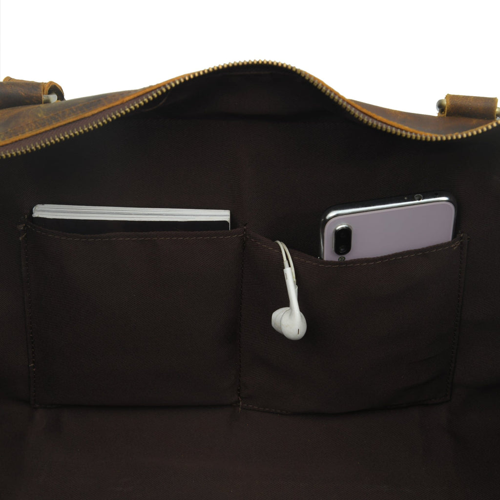 Classy Leather Bags The Goldman Travel Duffel SpadezStore