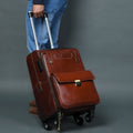 Classy Leather Bags Leather Carry-On Trolly Bag