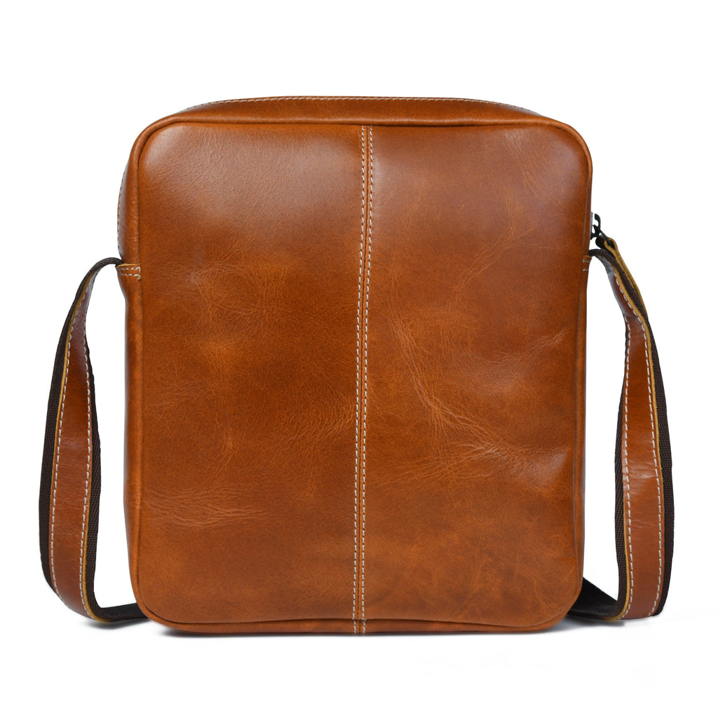 Classy Leather Bags The Compact Messenger- Tan