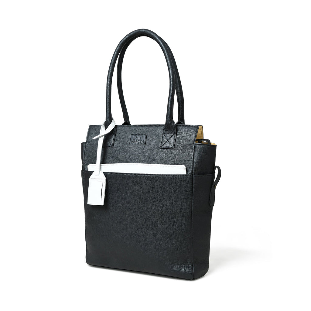 Classy Leather Bags Midnight Elegance Noir Shopper Tote SpadezStore