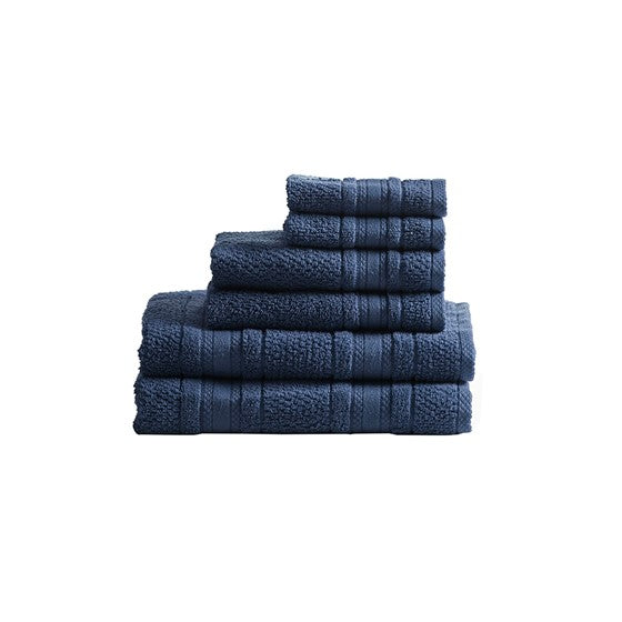 Madison Park Essentials Adrien Super Soft Cotton Quick Dry Bath Towel 6 Piece Set SpadezStore