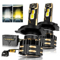 Auxbeam H4 LED Headlight Bulbs 110W 25000LM GX Bi-Color Series High Power & Brightness Dual Color Switchback | 2 Bulbs