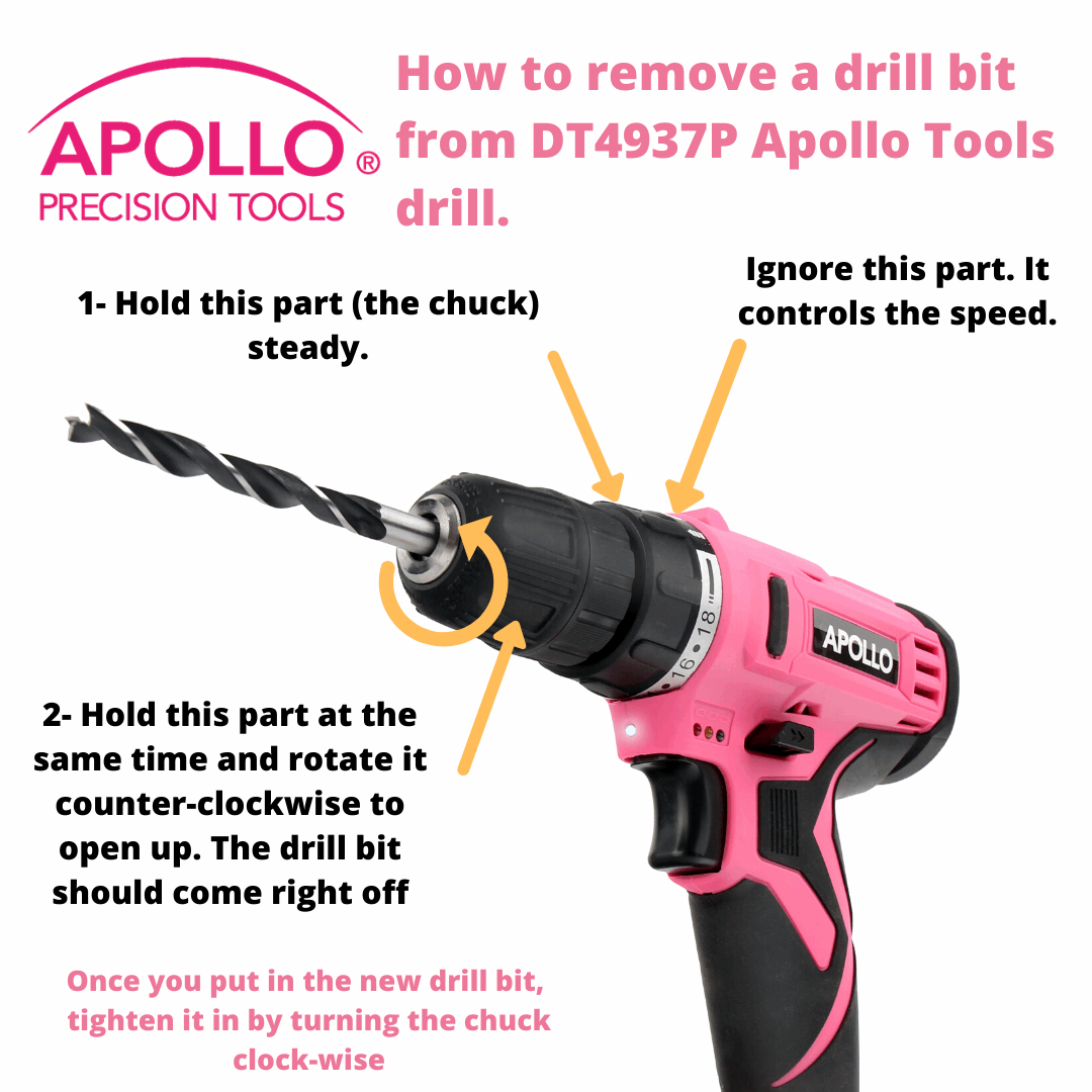 Apollo Tools 10.8 Volt Lithium-Ion Cordless Drill with 30 Piece Accessory Set PINK - DT4937P SpadezStore