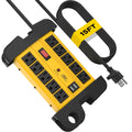 CRST 10 Outlets Dual USB Mountable Heavy Duty Metal Power Strip Surge Protector with Cord Wrapping Design, 15FT Power Cord SpadezStore