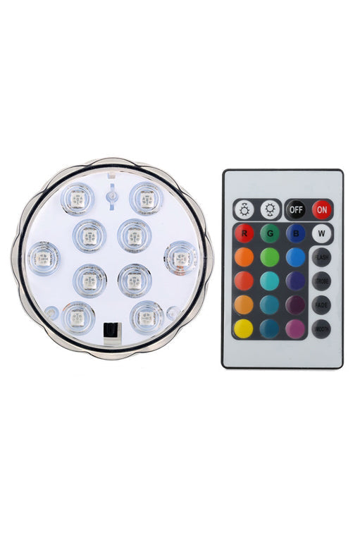 Perfect Holiday 10 LED Submersible Disc Light with Remote in Multi SpadezStore