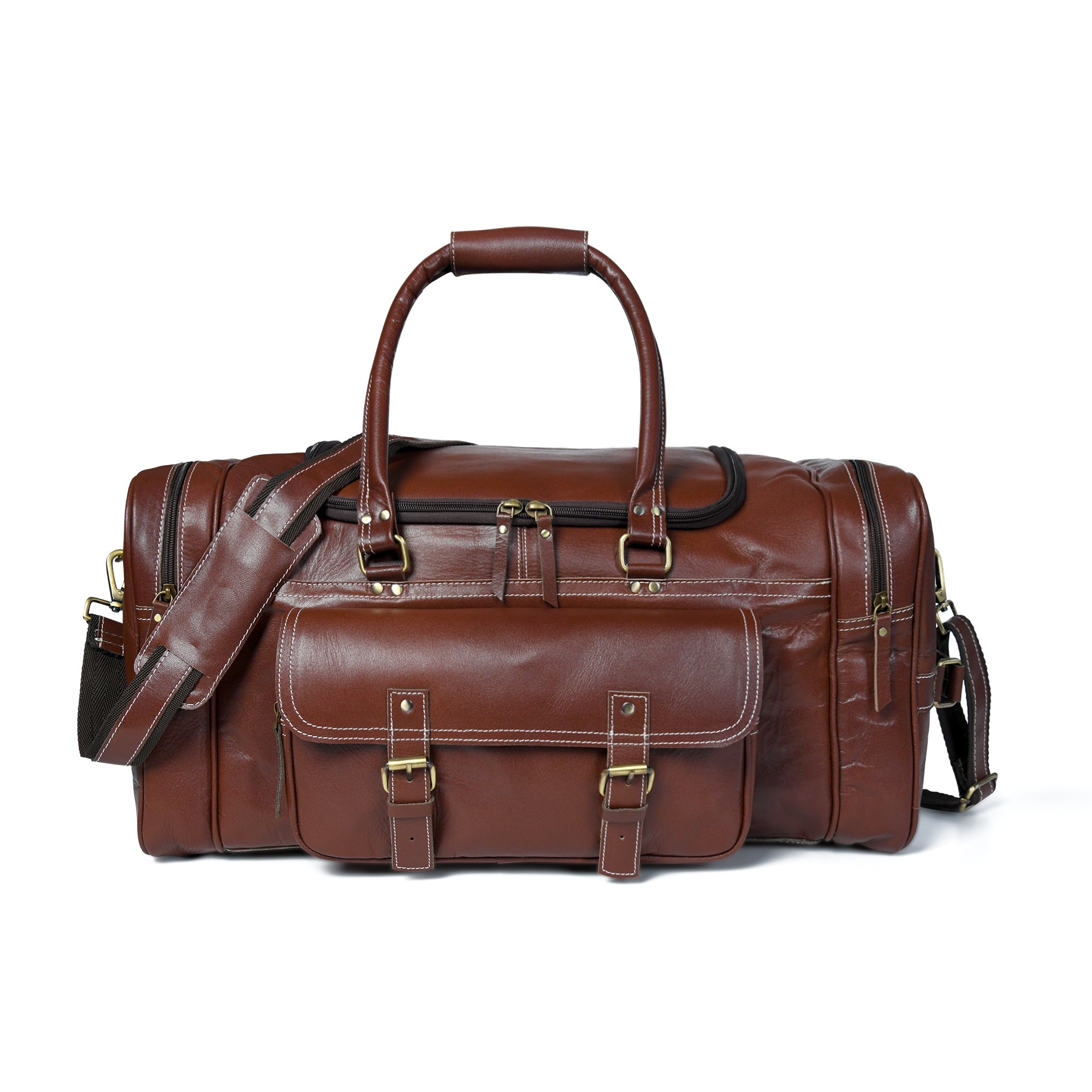 Classy Leather Bags Upgraded Traveler Weekender Duffle SpadezStore
