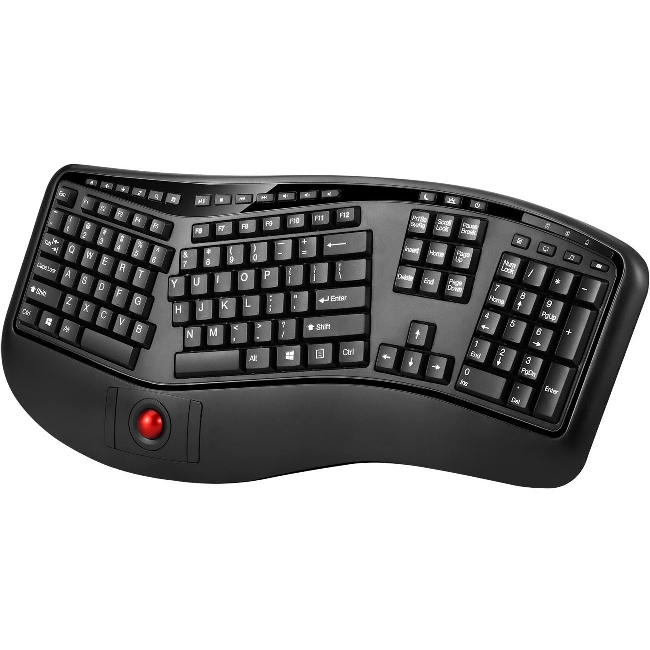 Adesso 2.4 GHz Wireless Ergonomic Trackball Keyboard SpadezStore
