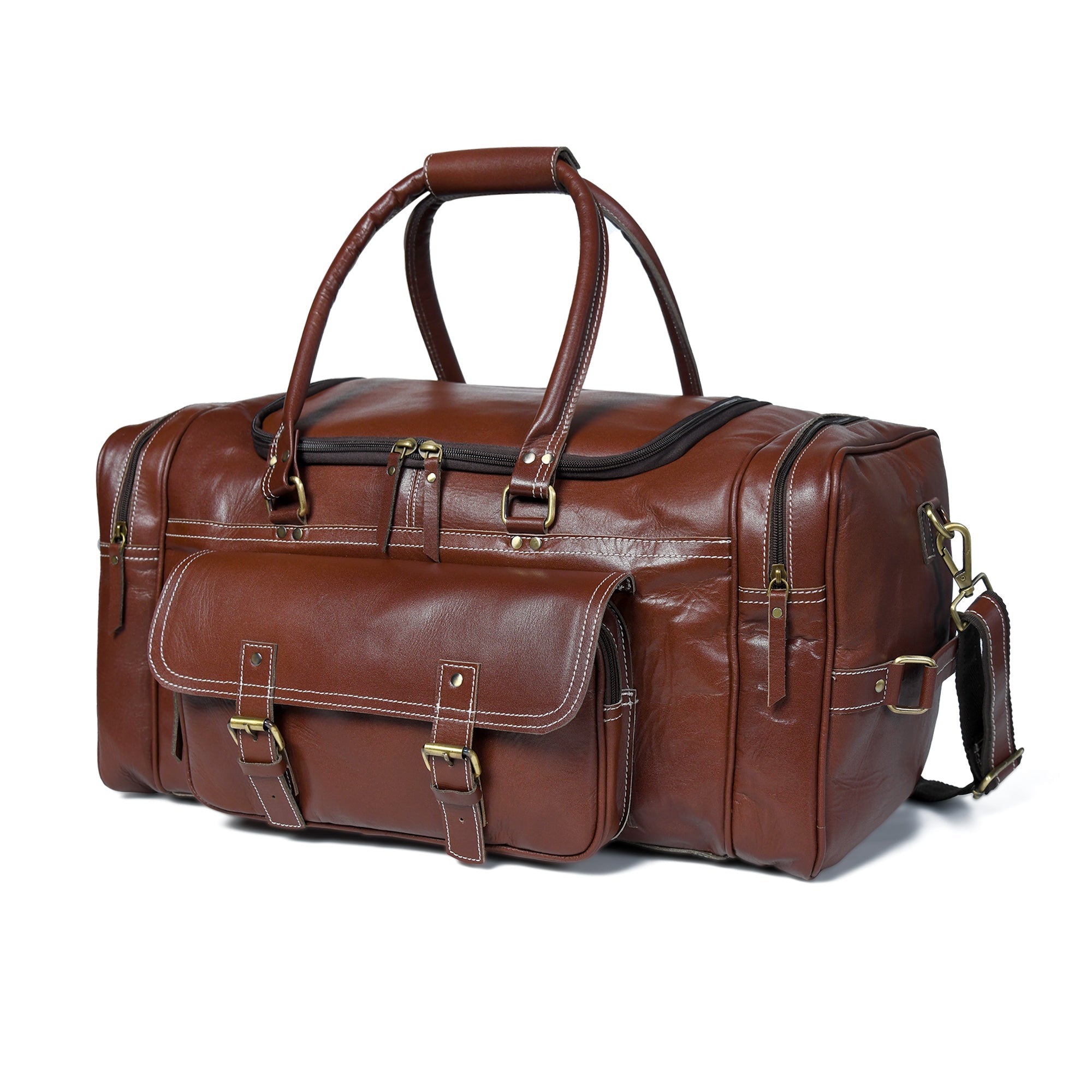 Classy Leather Bags Upgraded Traveler Weekender Duffle SpadezStore