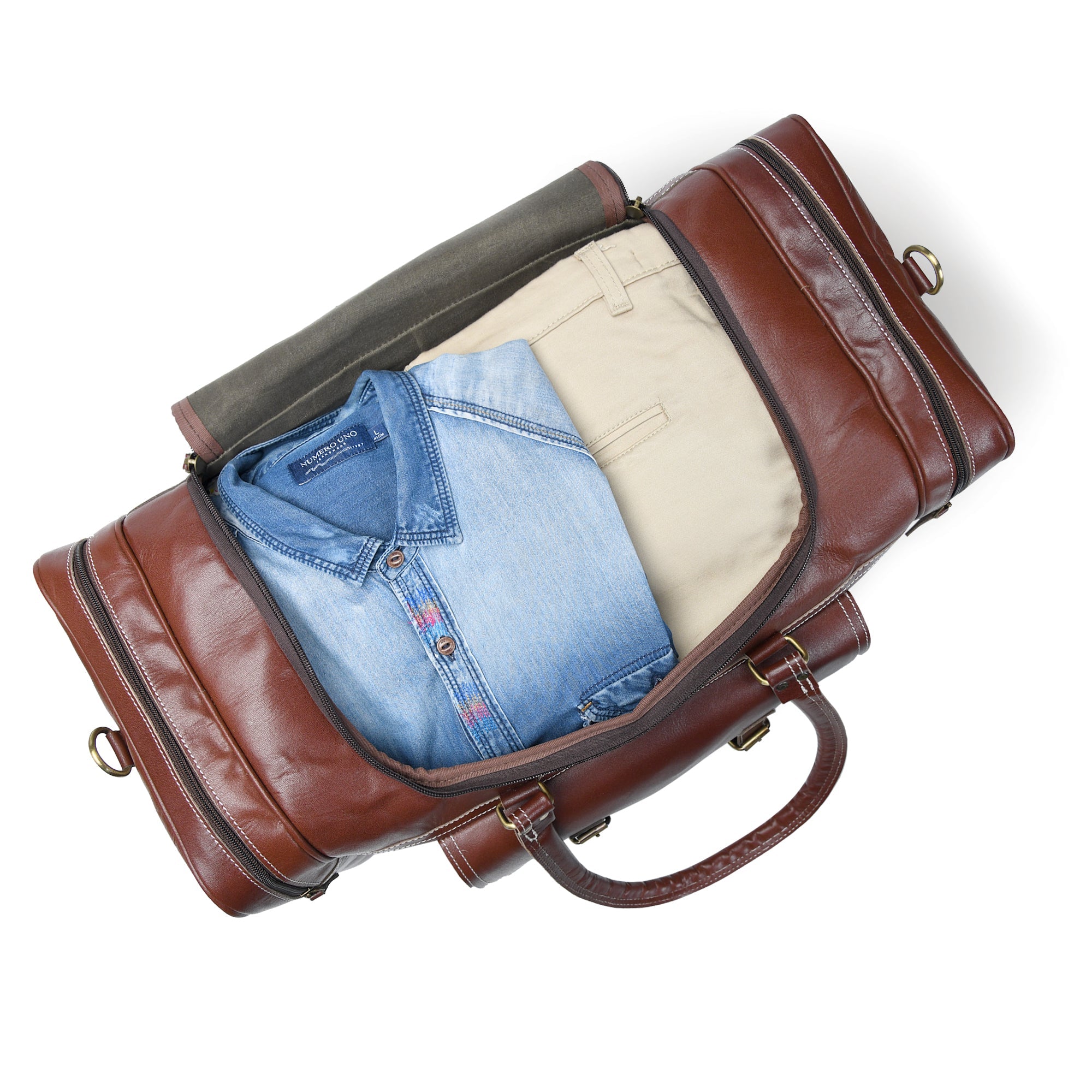 Classy Leather Bags Upgraded Traveler Weekender Duffle SpadezStore