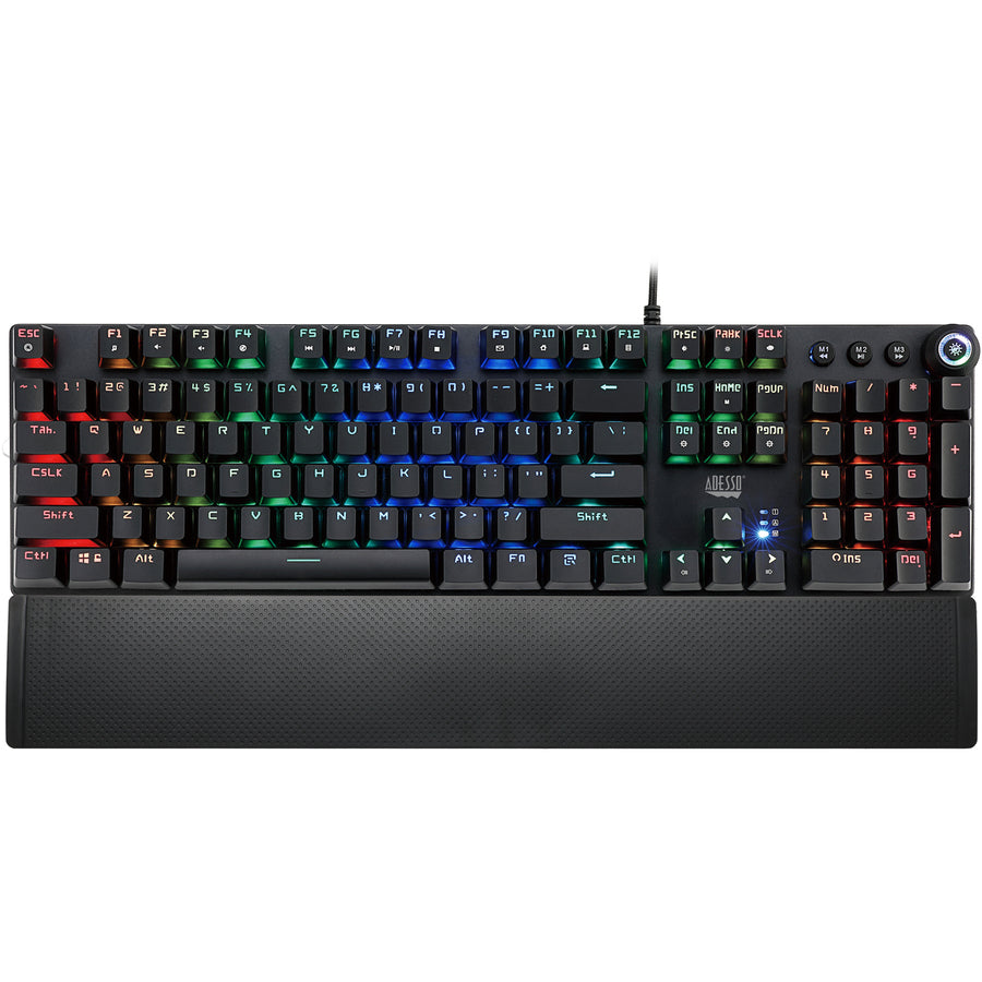 Adesso RGB Programmable Mechanical Gaming Keyboard with Detachable Magnetic Palmrest SpadezStore
