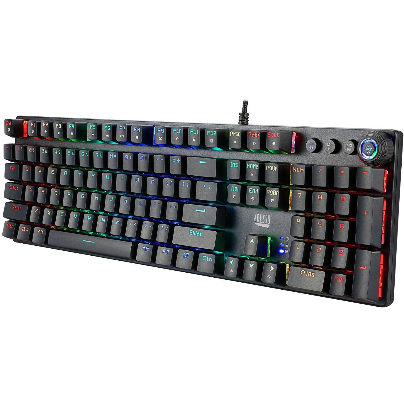 Adesso RGB Programmable Mechanical Gaming Keyboard with Detachable Magnetic Palmrest SpadezStore