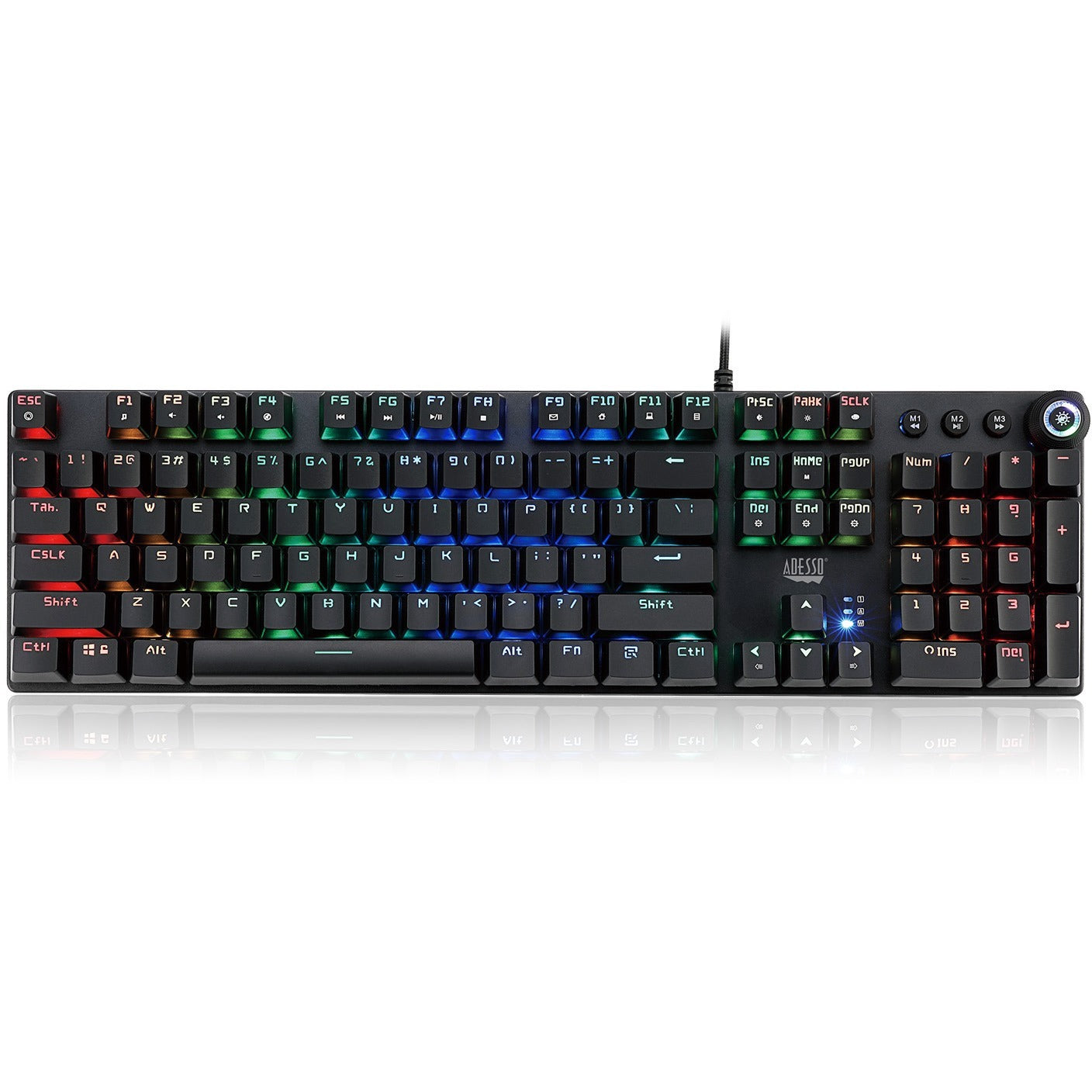 Adesso RGB Programmable Mechanical Gaming Keyboard with Detachable Magnetic Palmrest SpadezStore