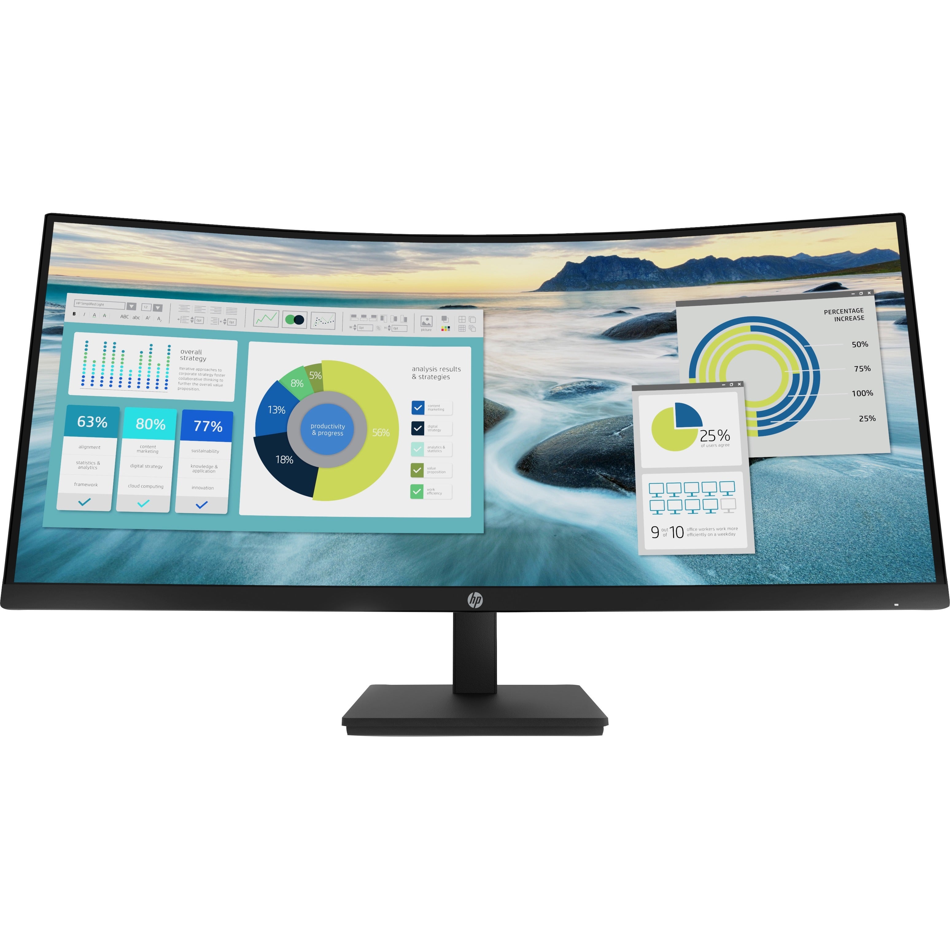 HP P34HC G4 34" WQHD Curved Screen LCD Monitor SpadezStore