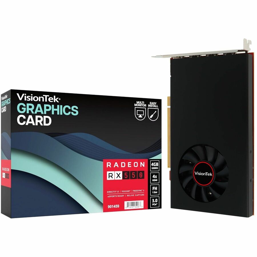 VisionTek AMD Radeon RX 550 Graphic Card - 4 GB GDDR5 - Full-height - 3840 x 2160 SpadezStore