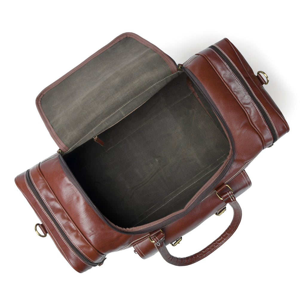Classy Leather Bags Upgraded Traveler Weekender Duffle SpadezStore