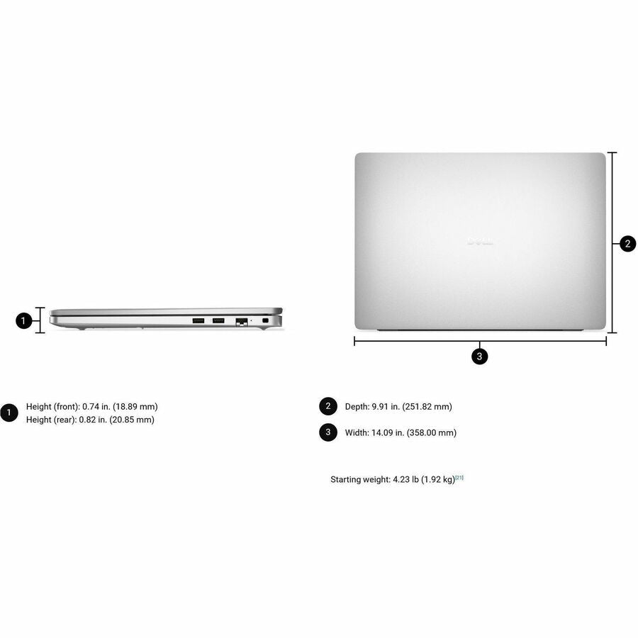 Dell Pro 16 PC16250 16" Notebook - Full HD Plus - 60 Hz - Intel Core 5 120U - vPro Technology - 16 GB - 512 GB SSD