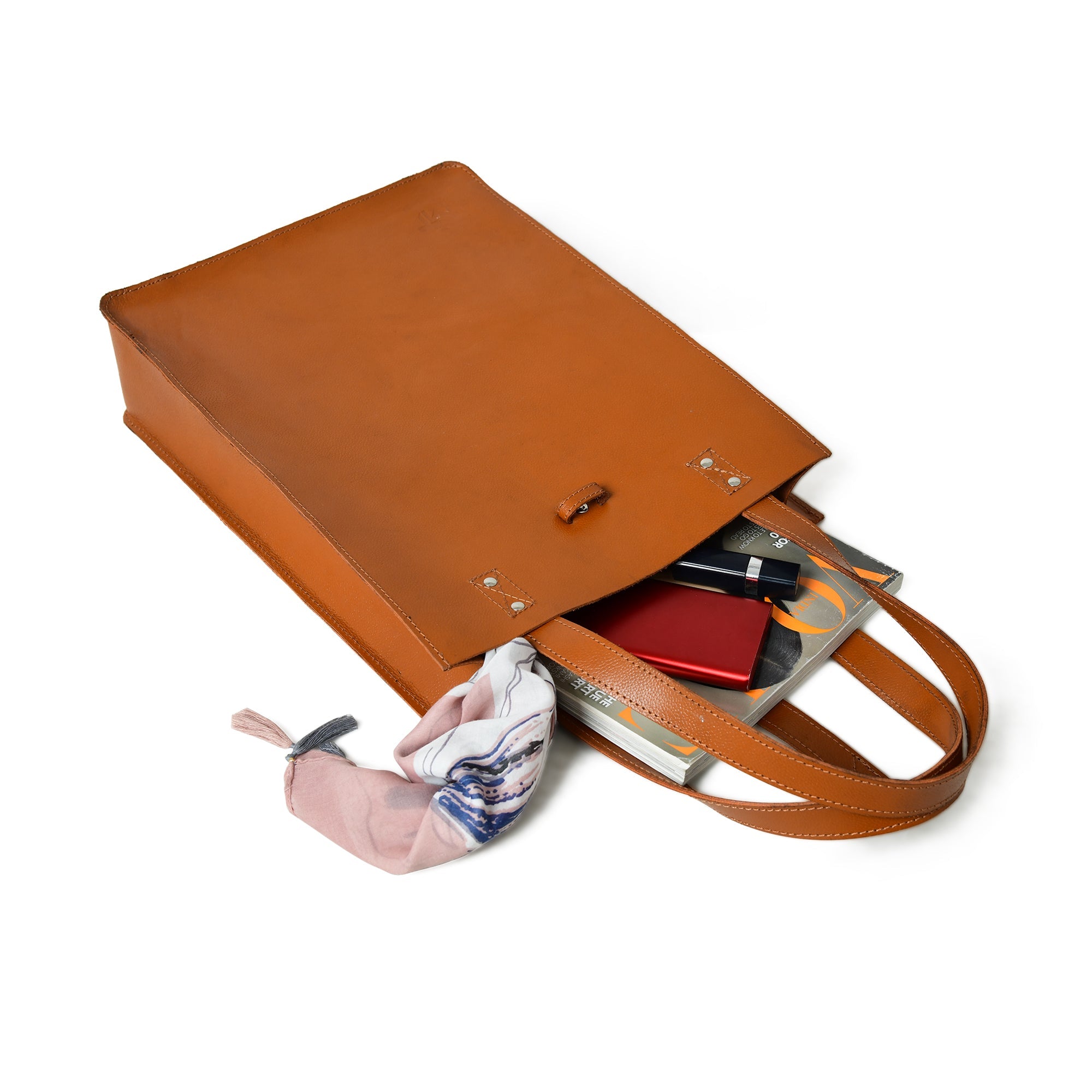 Classy Leather Bags Chestnut Elegance Leather Tote SpadezStore