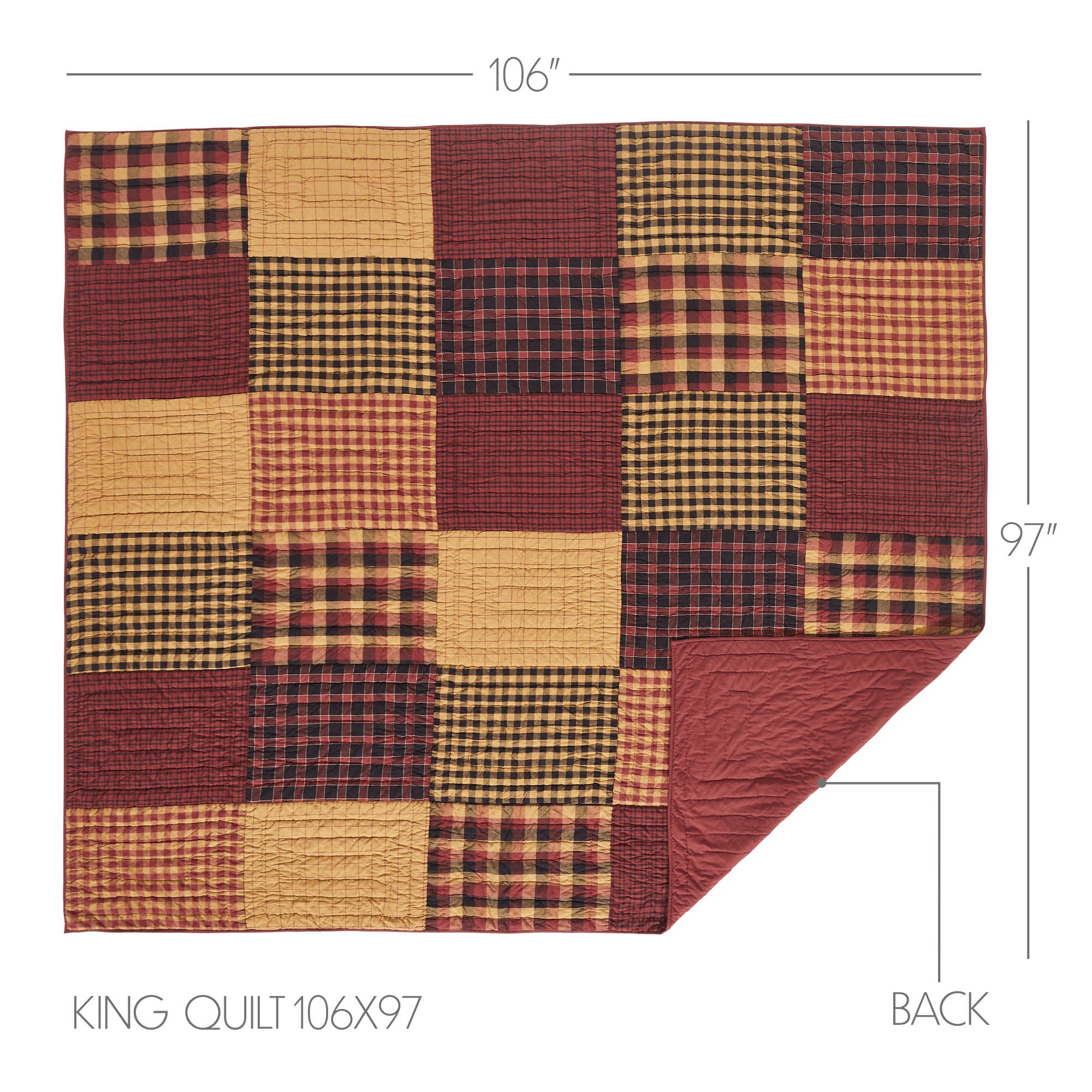 Connell King Quilt 106Wx97L SpadezStore