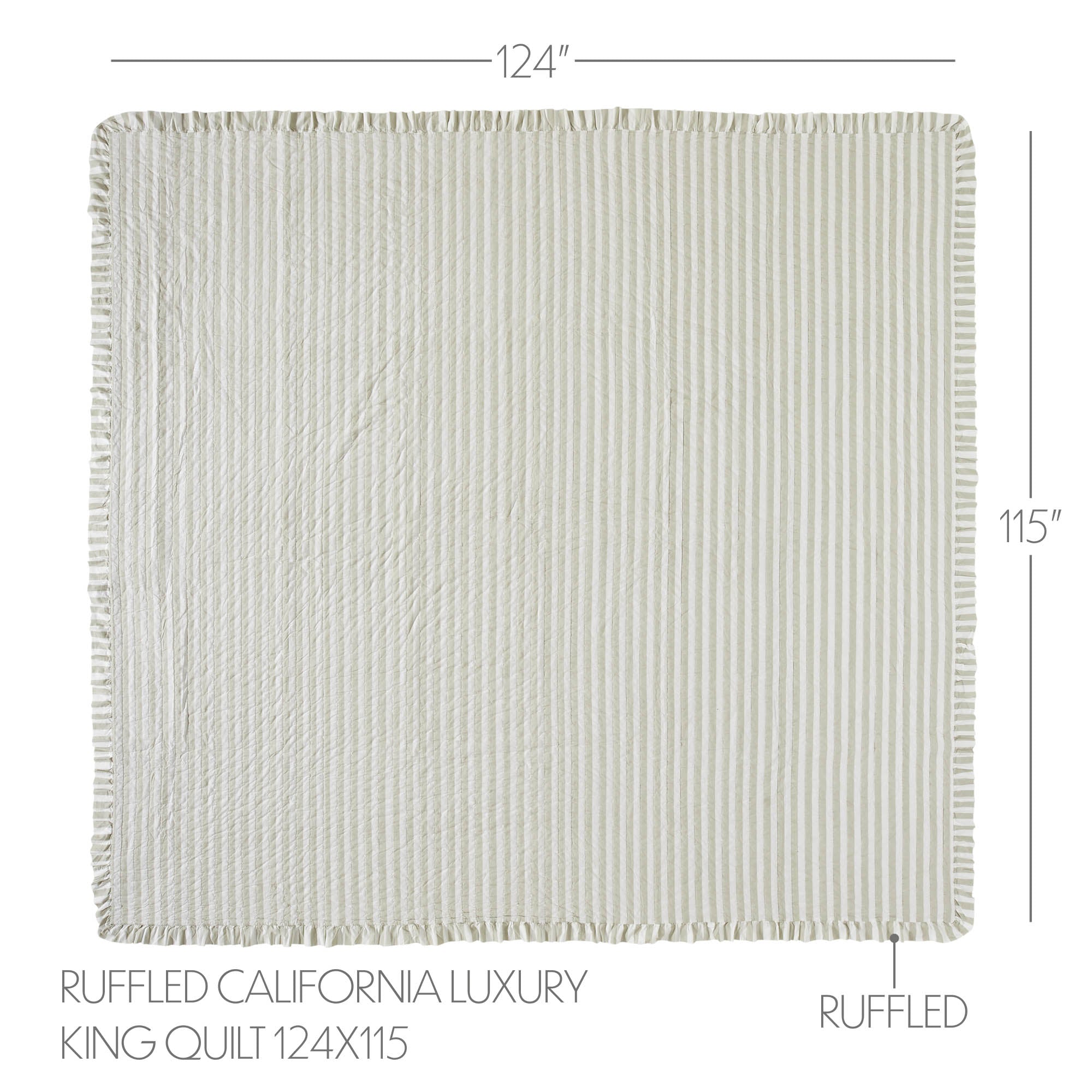 Finders Keepers Ruffled California/Luxury King Quilt 124Wx115L SpadezStore